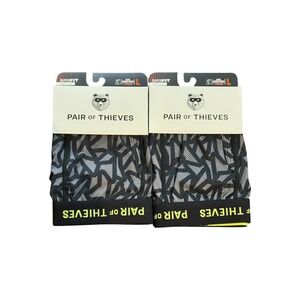 Pair of Thieves Lot of 2 Superfit Long Boxer Briefs Black Lime Geometric Mens L